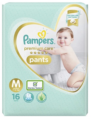 Pampers Premium Care Pants Diapers, Medium, 16 Count