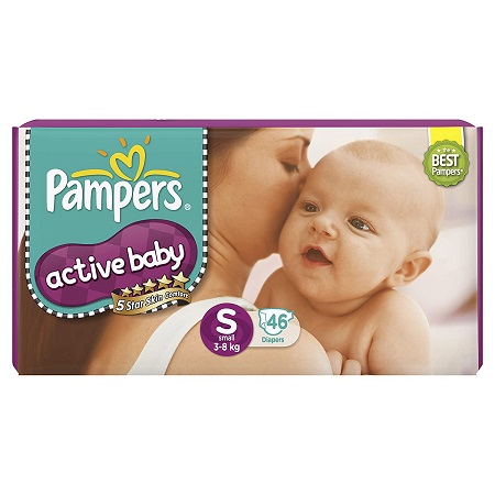 Pampers Active Baby Diapers, Small, 46 Count