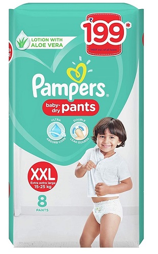 Pampers Diapers Pants, XX-Large (8 Count) 15-25KG