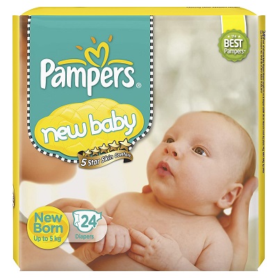 Pampers Active Baby Diapers, New Born, 24 Count