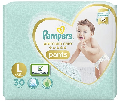 Pampers Premium Care Pants Diapers, Large, 30 Count