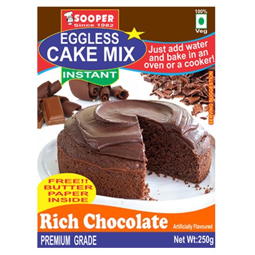 SOOPER RICH CHOCO CAKE MIX EGGLESS 250G