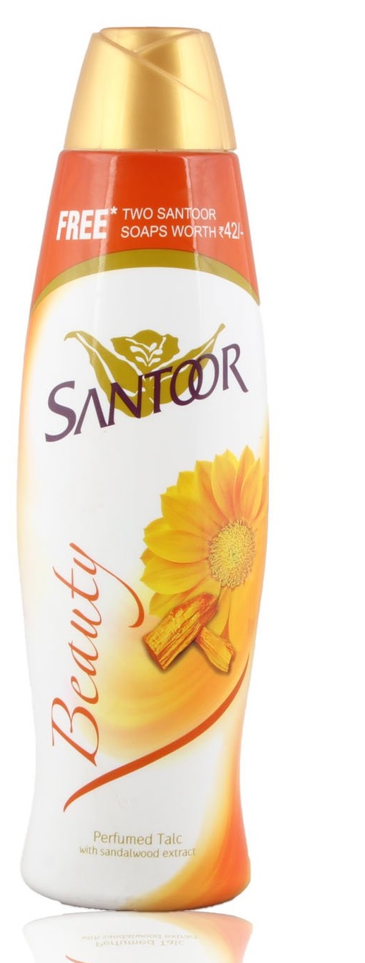 Santoor Perfumed Talc - Beauty (Sandalwood Extracts), 100g Bottle