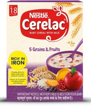 Nestle Cerelac 5 Grains & Fruits Cereal(300 g,18+ Months)