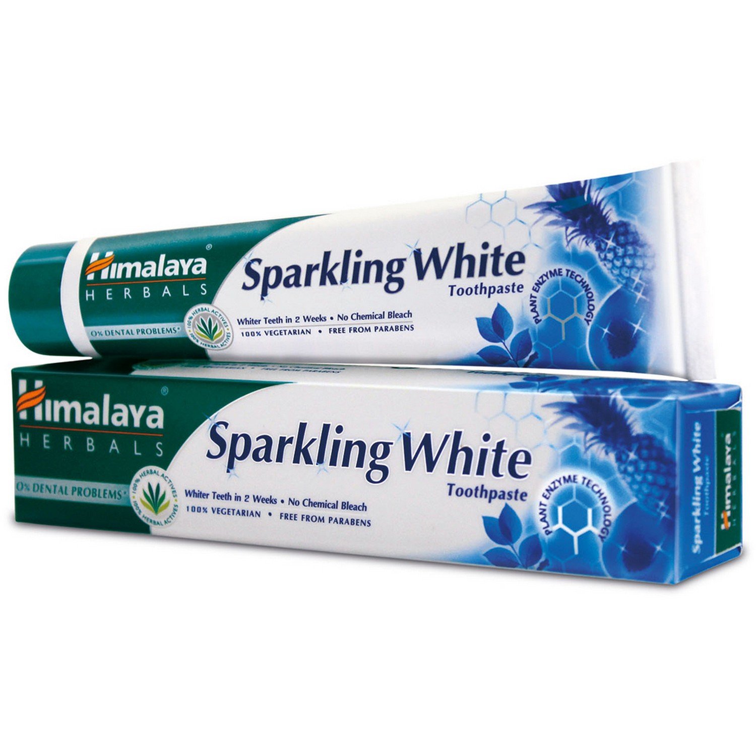 Himalaya Herbals Sparkling White Toothpaste, 80g+20g free