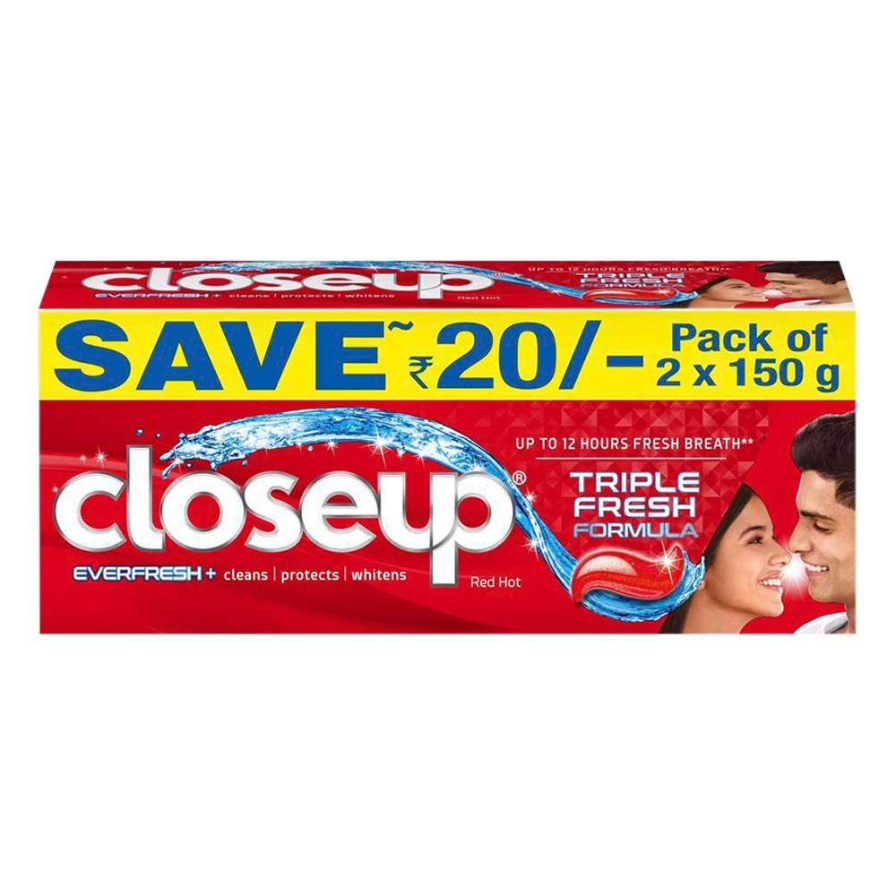 Closeup Everfresh+ Anti-Germ Gel Toothpaste Red Hot, Save Rs. 20, 150 g