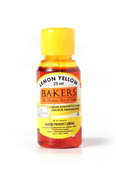 Bakers lemon yellow food colour 25Ml