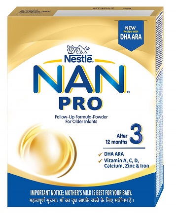 Nestle NAN PRO 3 Follow-up Formula Powder - After 12 months, Stage 3, 400g