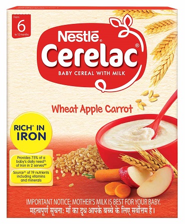 Nestle Cerelac Fortified Baby Cereal With Milk Wheat Apple Carrot - From 6 Months 300 gm