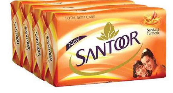 Santoor Sandal & Turmeric Soap 51g  (Pack of 4)