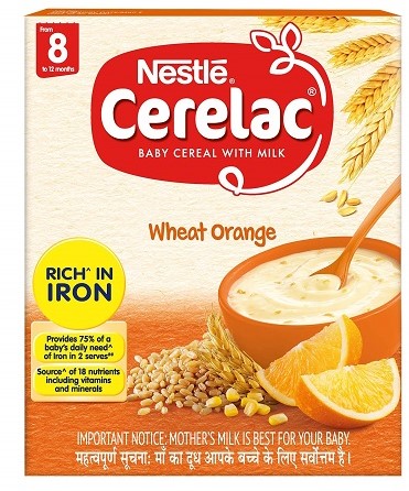 Nestlé CERELAC Fortified Baby Cereal with Milk, Wheat Orange – From 8 Months