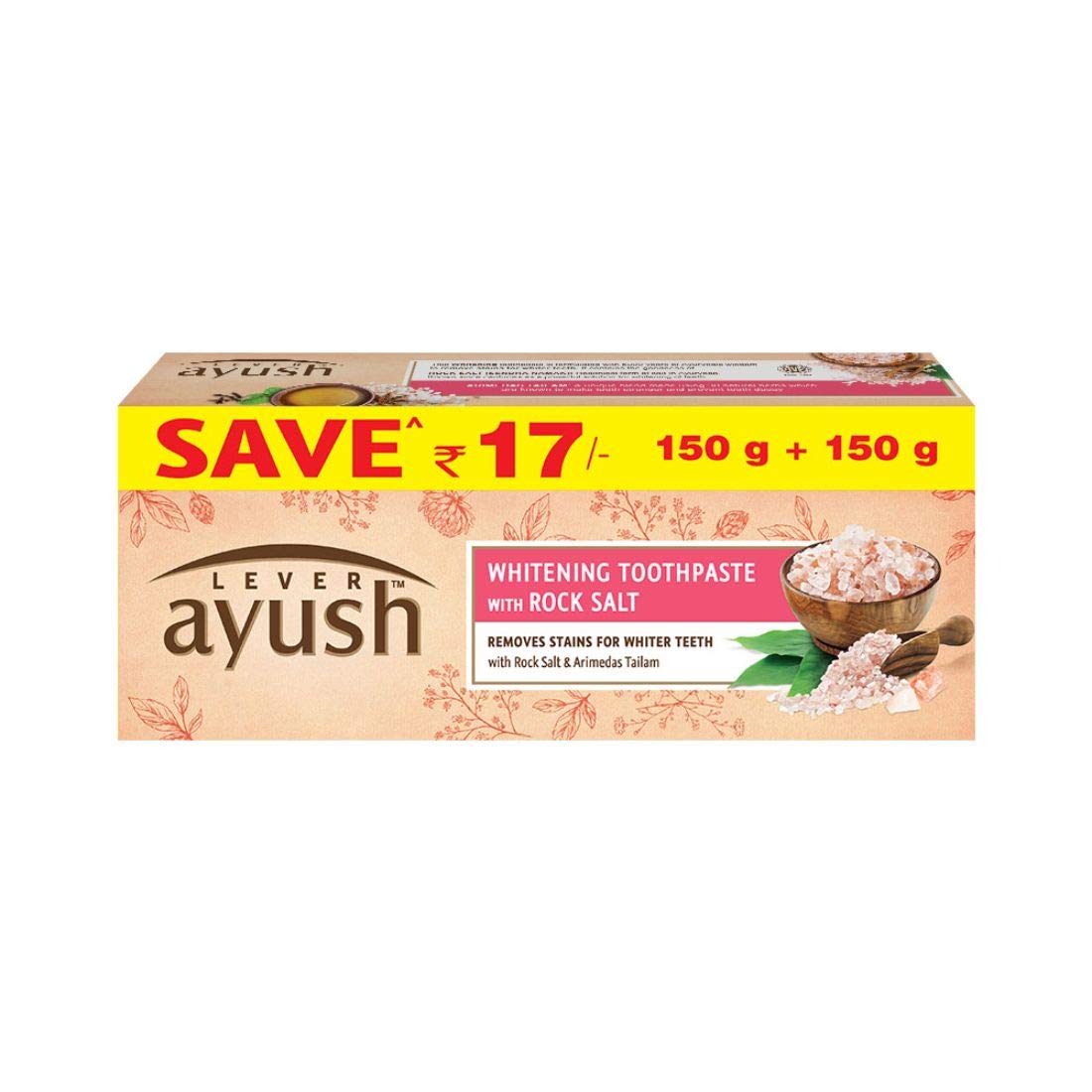 Lever Ayush Whitening Toothpaste with Rock Salt - 150g