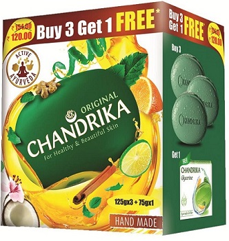 Chandrika Hand Made Bath Soap 125g Pack Of 3 With   free 1N  75g