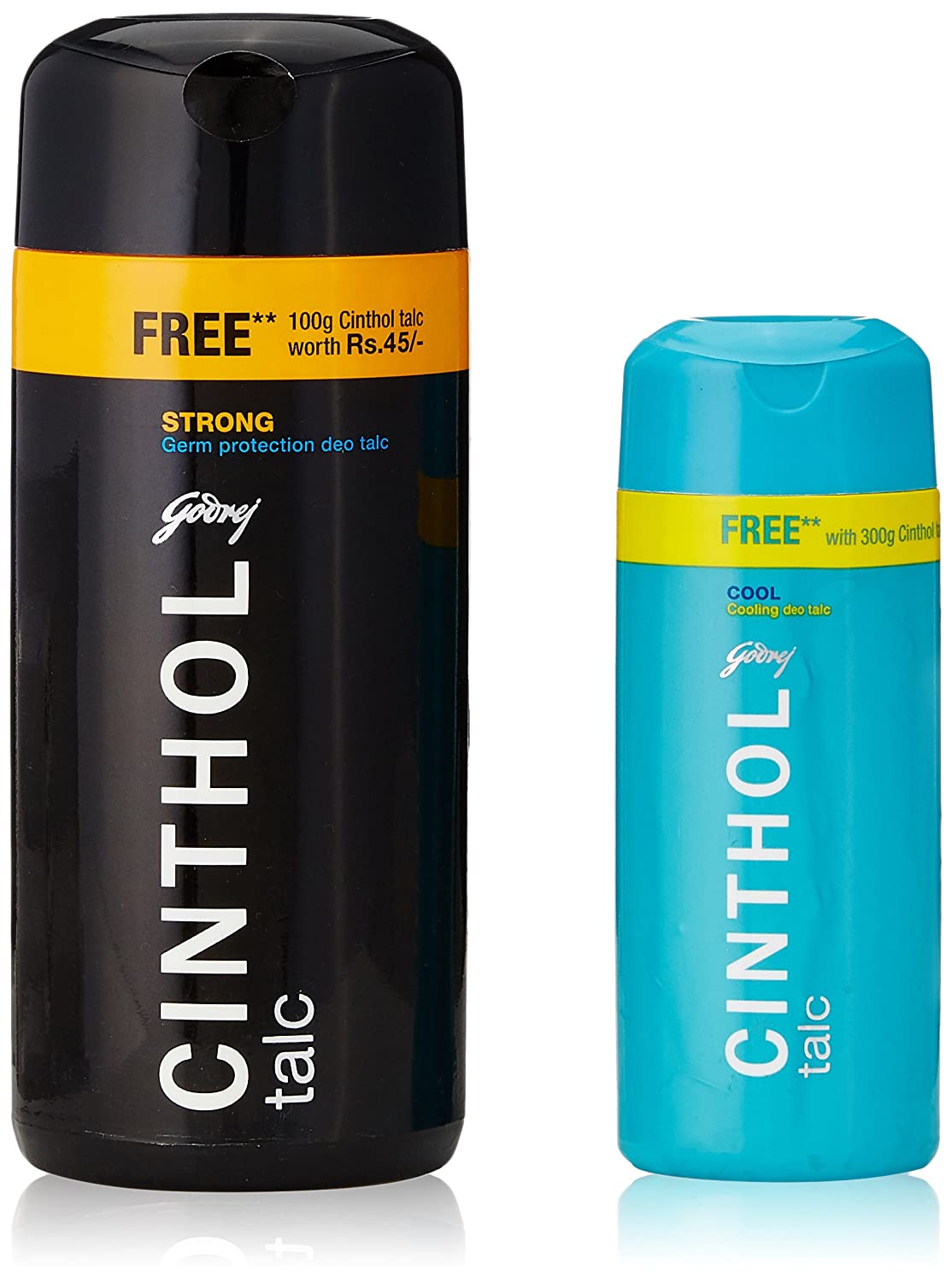 Cinthol Confidence Talc, Black, 300g with Free Cinthol Cool Talc, 100g (Worth Rupees 45)