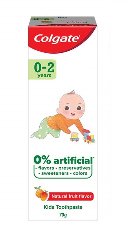 Colgate Toothpaste for Kids (0-2 Years) Natural Fruit Flavour, 0% Artificial - 70 g