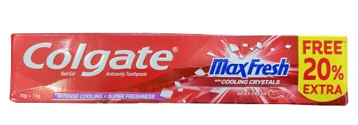 Colgate MaxFresh Anticavity Red Gel Toothpaste, Spicy Fresh (Free 20% Extra)