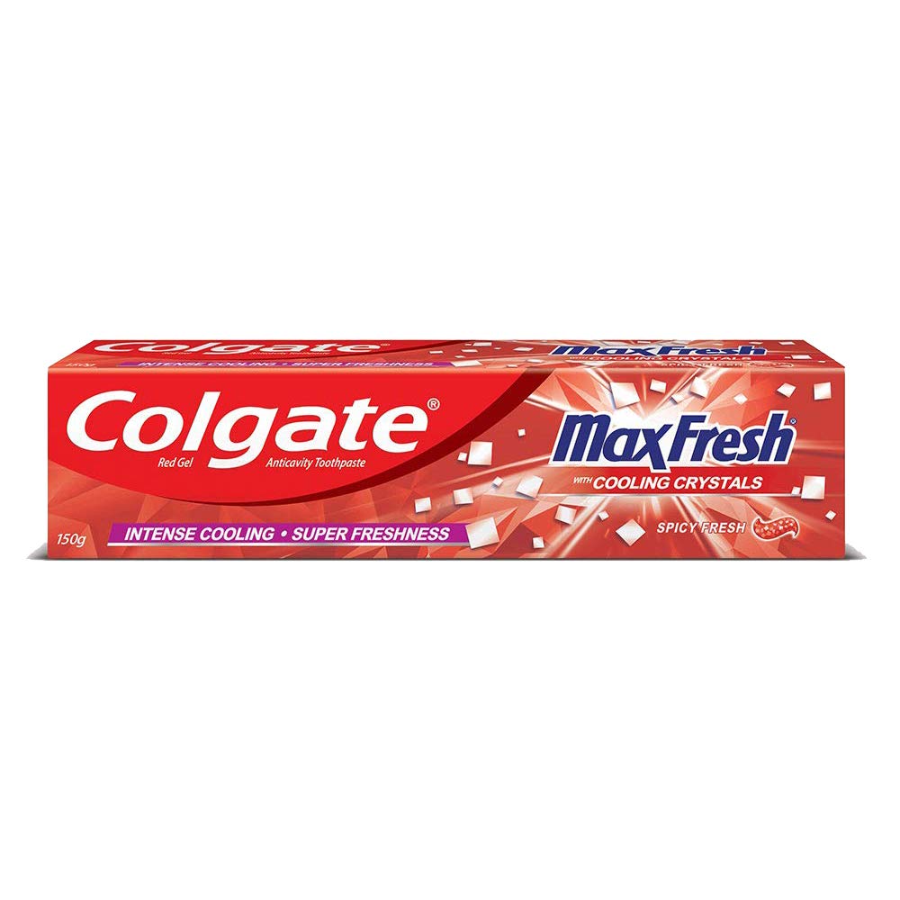 Colgate MaxFresh Toothpaste, Red Gel Paste with Menthol for Super Fresh Breath, 150g (Spicy Fresh)