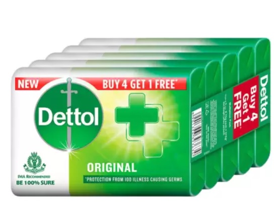 Dettol Original Soap, Buy 4 Get 1 Free (75 gm each)  (5 x 75 g)