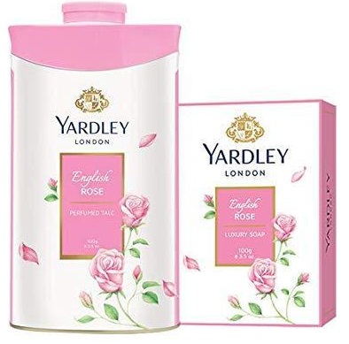 Yardley English Rose Perfumed Talc 250g  free Yardley London English Rose Luxury Soap 100g