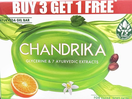 Chandrika Glycerine & 7 ayurvedic extracts 75x4n