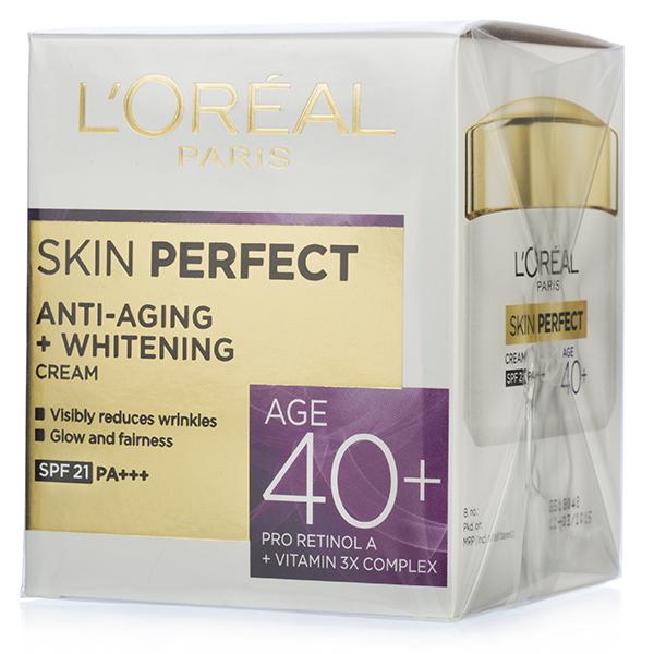 Loreal Paris Skin Perfect Anti Aging Age 40+ Spf 21 Pa+++ Whitening Cream 50 g