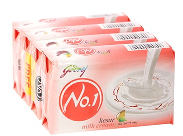 Godrej No.1 Kesar Milk Cream Soap (Buy 4 Get 1 Free) 5 x 100 g