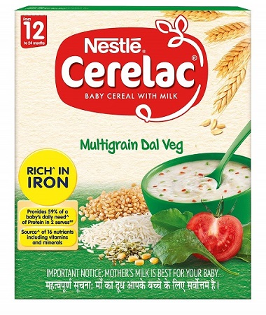 Nestlé CERELAC Baby Cereal with Milk, Multigrain Dal Veg – From 12 Months, 300g