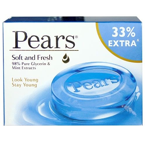 Pears Soft & Fresh Bathing Bar With 98% Pure Glycerine, 100 g