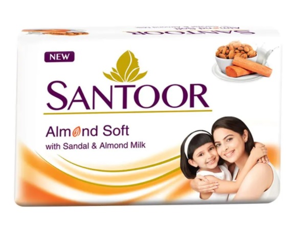 Santoor Almond & Milk Soap, 100 g