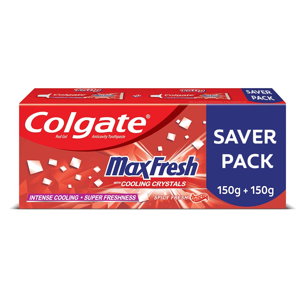 Colgate MaxFresh Anticavity Toothpaste Gel, Spicy Fresh - 300gm (Saver Pack)