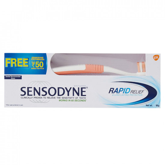 Sensodyne Rapid Relief Toothpaste 80g + Toothbrush