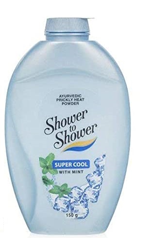 Shower To Shower Super Cool Prickly Heat Powder, Mint, 150g