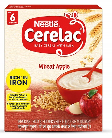 Nestlé CERELAC Baby Cereal with Milk, Wheat Apple – From 6 Months