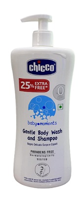 Chicco Gentle Body Wash And Shampoo - 500+125 ml