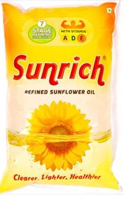 Sunrich Sunflower Oil Pouch, 1L