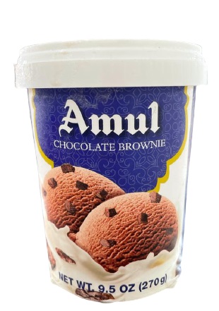 Amul Chocolate Brownie Ice Cream, 270g Tub