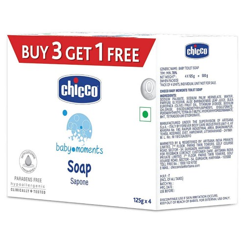 Chicco Baby Soap (125 g) Buy 3 Get 1 Free