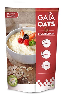 GAIA Oats Multigrain Wheat Ragi Barley High in Dietary Fiber 500 gm