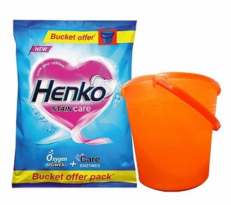 Henko Stain Care washing powder 3kg + Bucket Free