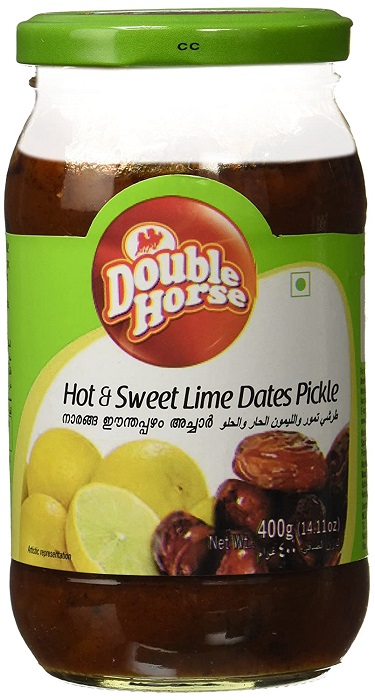 Double Horse Hot and Sweet Lime Dates Pickle, 400g