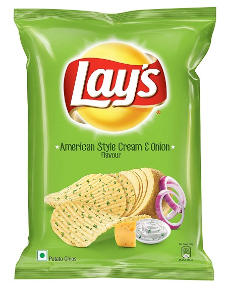 Lays Potato Chips, American Style Cream and Onion, 78g