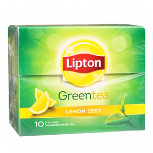 Lipton Lemon Zest Green Tea Bags, 13g (10 Pieces)