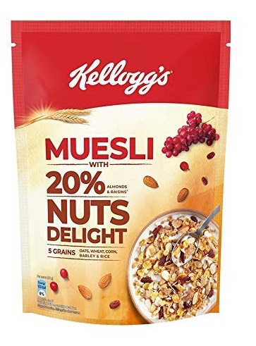 Kellogg's Muesli with 20% Nuts Delight Pouch, 240 g