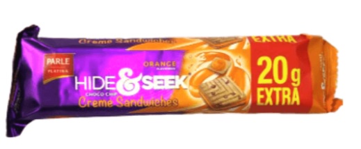 Parle Hide & Seek Choco Chip Orange Creme Sandwiches 100g + 20