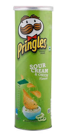 Pringles Potato Crisps - Sour Cream & Onion, 107g