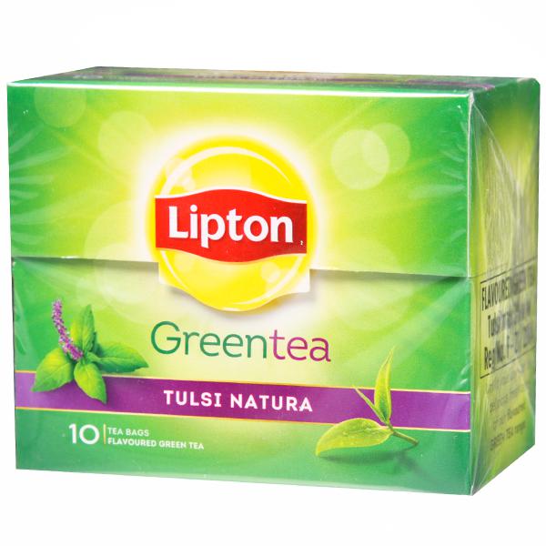 Lipton Tulsi Natura Green Tea Bags, 10 Pieces