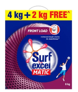 Surf Excel Matic Front Load Detergent Washing Powder 4+2kg free