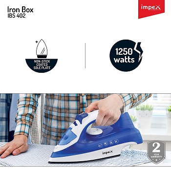 Steam Iron By Impex, Non Stick Coated, IBS 401 (Iron Box)