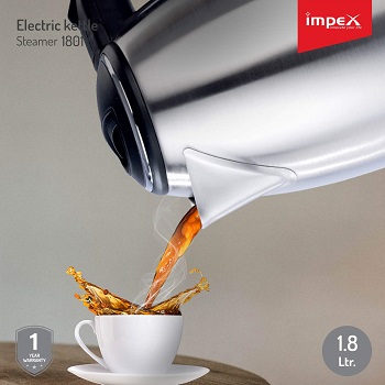 Impex Electric Kettle 1.8L 1500W 1801 Silver/Black