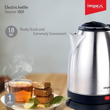 Impex Electric Kettle 1.8L 1500W 1801 Silver/Black